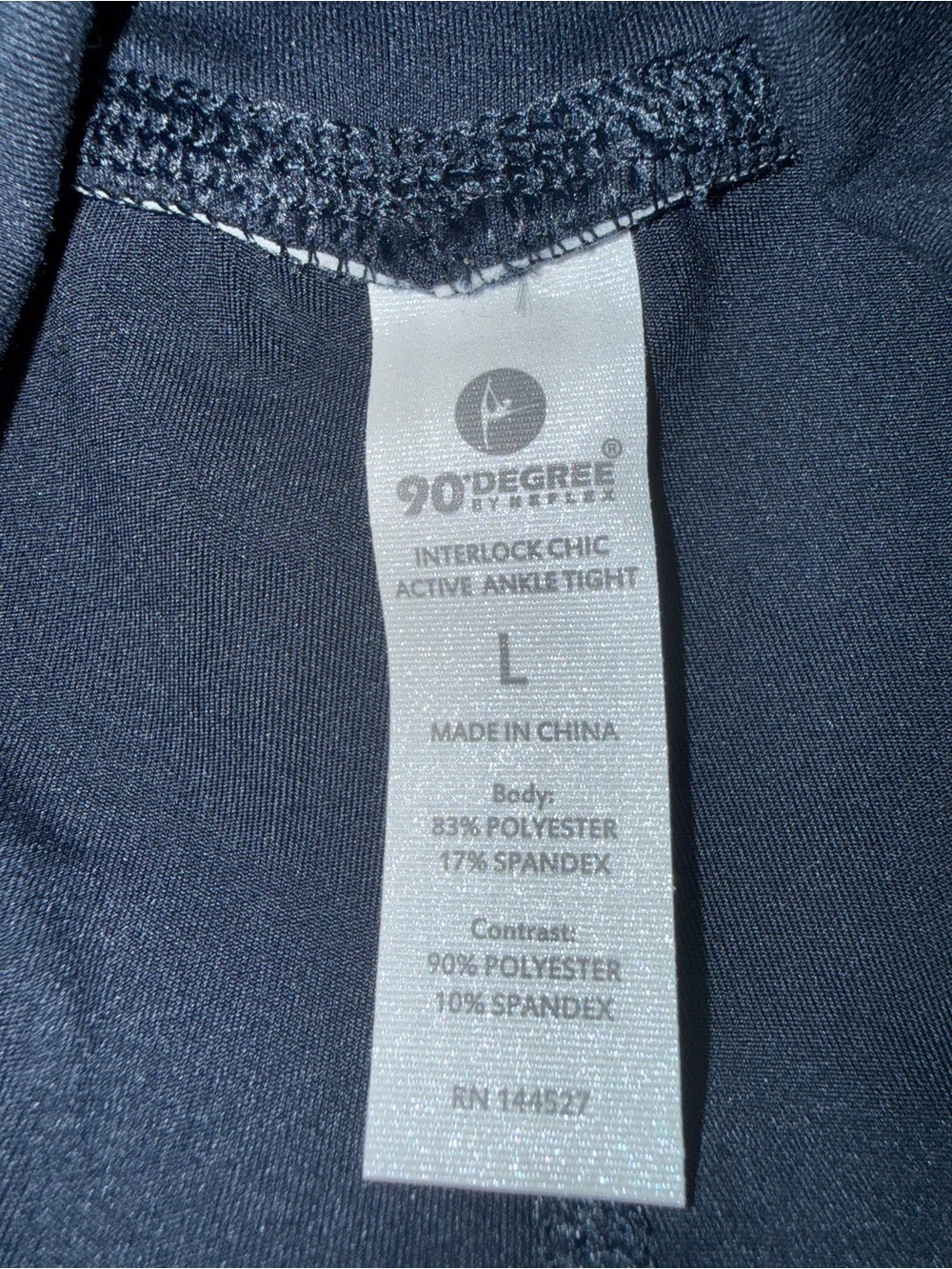 90 Degree by Reflex Interlock Chic Ankle Leggings L Navy White NWT $78 - Picture 5 of 7
